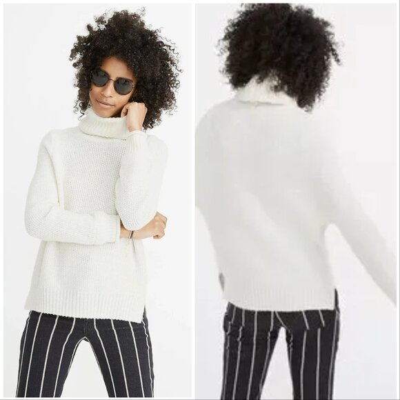 Madewell Women's Off White Varick Turtleneck Knit Sweater - Picture 1 of 9